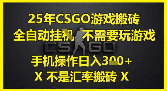 25年CSGO游戏搬砖,全自动运行,不需要玩游戏,手机操作日入3张(不是汇率搬砖)-糊涂帮