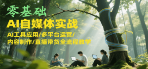 零基础AI自媒体实战，AI工具应用/多平台运营/内容制作/直播带货全流程教学-糊涂帮