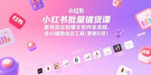小红书批量铺货课，账号定位到爆文创作全流程，含AI辅助选品工具(更新6月)-糊涂帮