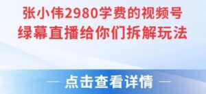 张小伟2980付费额视频号绿幕直播给你们拆解玩法-糊涂帮