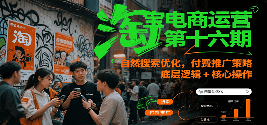 淘宝电商运营第十六期，自然搜索优化，付费推广策略，底层逻辑+核心操作-糊涂帮