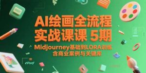 AI绘画全流程实战课5期,Midjourney基础到LORA训练,含商业案例与关键词库-糊涂帮