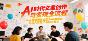 AI时代文案创作与变现全流程，从工具使用者进阶为AI指挥官，实现文案量产与商业变现-糊涂帮