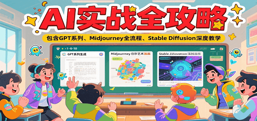 AI实战全攻略，包含GPT系列、Midjourney全流程、Stable Diffusion深度教学-糊涂帮
