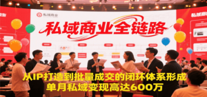 私域商业全链路，从IP打造到批量成交的闭环体系形成，单月私域变现600万-糊涂帮