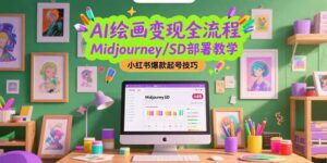 AI绘画变现全流程，Midjourney/SD部署教学，小红书爆款起号技巧-糊涂帮