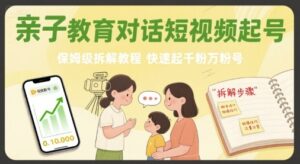 亲子教育对话短视频起号，保姆级拆解教程，快速起千粉万粉号-糊涂帮
