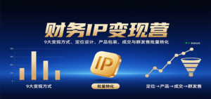 财务IP变现营：9大变现方式、定位设计、产品包装，成交与群发售批量转化-糊涂帮