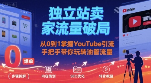 独立站卖家流量破局:从0到1掌握YouTube引流,手把手带你玩转油管流量-糊涂帮