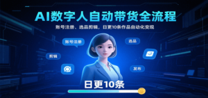 AI数字人自动带货全流程：账号注册、选品剪辑，日更10条作品自动化变现-糊涂帮