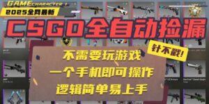 CSGO自动捡漏项目，最新独家玩法，一个手机即可操作。新手小白轻松月入1W+-糊涂帮