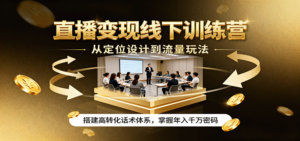 直播变现线下训练营，从定位设计到流量玩法，搭建高转化话术体系，掌握年入千万密码-糊涂帮