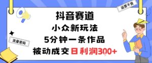 抖音赛道：小众新玩法，5分钟一条作品，被动成交，日利润3张-糊涂帮