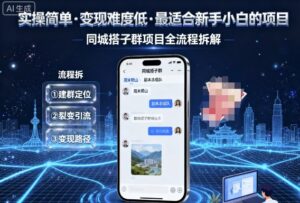 实操简单，变现难度低，最适合新手小白做的项目，每天轻松收入3张，同城搭子群项目全流程拆解-糊涂帮