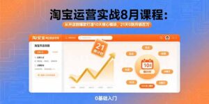 淘宝运营实战8月课程：从开店到爆款打造10大核心模块，21天0到月销百万-糊涂帮