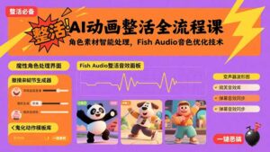 AI动画整活全流程课，角色素材智能处理，Fish Audio音色优化技术-糊涂帮