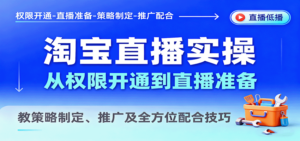 淘宝直播实操，从权限开通到直播准备，教策略制定、推广及全方位配合技巧-糊涂帮