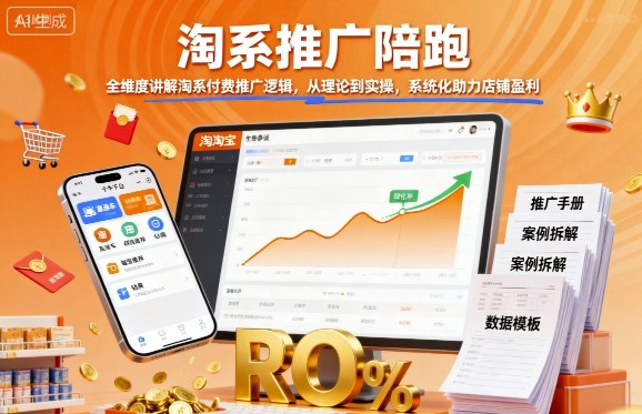 淘系推广陪跑,全维度讲解淘系付费推广逻辑,从理论到实操,系统化助力店铺盈利-糊涂帮