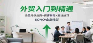 外贸入门到精通,选品找供应商+获客转化+避坑技巧,SOHO/企业转型-糊涂帮-专注创业项目分享_资源整合-糊涂帮