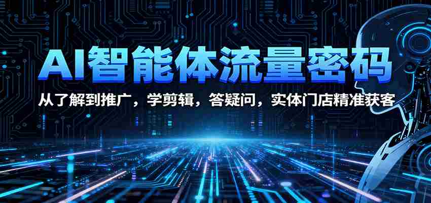 AI智能体流量密码：从了解到推广，学剪辑，答疑问，实体门店精准获客-糊涂帮
