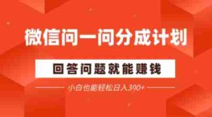 微信问一问分成项目，回答问题就能賺钱，小白也能轻松日入2张-糊涂帮