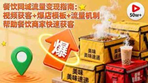 （16242期）餐饮同城流量变现指南：视频获客+爆店模板+流量机制 帮助餐饮商家快速获客-糊涂帮