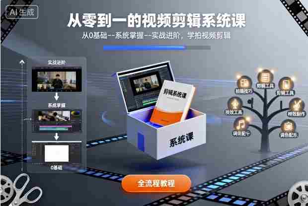 从零到一的视频剪辑系统课,从0基础--系统掌握--实战进阶,学拍视频剪辑