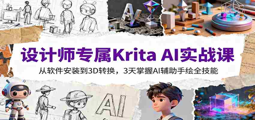 设计师专属Krita AI实战课：从软件安装到3D转换，3天掌握AI辅助手绘全技能–糊涂帮|专注创业蓝海项目资源整合-糊涂帮