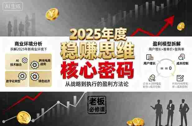 2025年度稳賺思维老板创业营,拆解2025年新商业环境下,企业实现持续盈利的核心密码