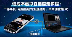 （16156期）低成本虚拟直播搭建教程：一部手机+电脑搭建专业直播间，单场佣金超3万-中创网-专注创业项目分享_资源整合-糊涂帮