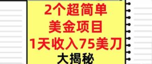2个超简单美金项目，1天收入75美刀，3分钟学会，内部教程（大揭秘）-糊涂帮