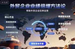 外贸企业业绩倍增方法论，帮助外贸企业拉伸业绩-糊涂帮-专注创业项目分享_资源整合-糊涂帮