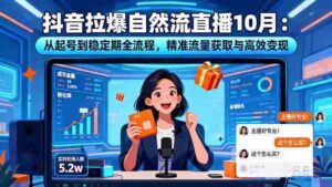 （16339期）抖音拉爆自然流直播10月：从起号到稳定期全流程，精准流量获取与高效变现-糊涂帮-专注创业项目分享_资源整合-糊涂帮