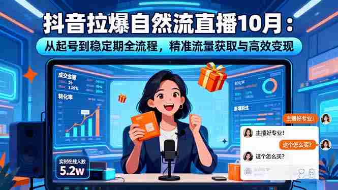 （16339期）抖音拉爆自然流直播10月：从起号到稳定期全流程，精准流量获取与高效变现-糊涂帮-专注创业项目分享_资源整合-糊涂帮