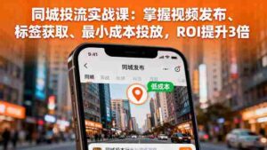 （16172期）同城投流实战课：掌握视频发布、标签获取、最小成本投放，ROI提升3倍-中创网-专注创业项目分享_资源整合-糊涂帮