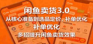 闲鱼卖货3.0，从核心准备到选品定价，补单优化，多招提升闲鱼卖货效果-糊涂帮