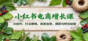 小红书电商增长课：AI创作、打法策略、商家自营，爆款与转化秘籍-糊涂帮|专注创业蓝海项目资源整合-糊涂帮