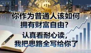 付费文章：你作为普通人该如何拥有财富自由？认真看耐心读，我把思路全写给你了-糊涂帮