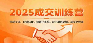 2025成交实战训练营：学成交道、日销SOP，建客户系统，让下单更轻松，成交更丝滑-糊涂帮