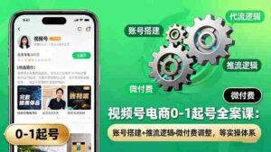 （16262期）视频号电商0-1起号全案课：账号搭建+推流逻辑+微付费调整，等实操体系-糊涂帮|专注创业蓝海项目资源整合-糊涂帮