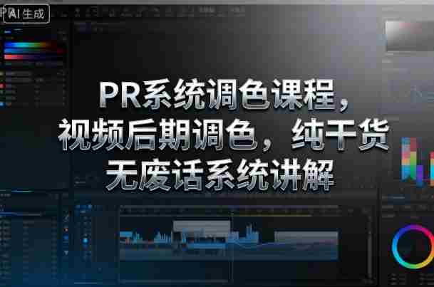 PR系统调色课程,视频后期调色,纯干货无废话系统讲解