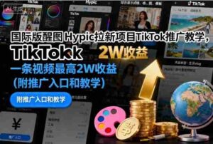 国际版醒图Hypic拉新项目TikTok推广教学，一条视频最高2W收益（附推广入口和教学）-糊涂帮-专注创业项目分享_资源整合-糊涂帮