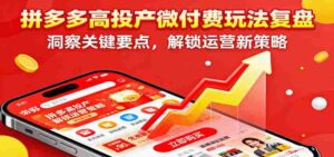 拼多多高投产微付费玩法复盘，洞察关键要点，解锁运营新策略-糊涂帮