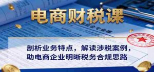 电商财税课：剖析业务特点，解读涉税案例，助电商企业明晰税务合规思路-糊涂帮
