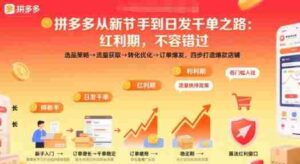 拼多多从新手到日发千单之路，拼多多红利期，不容错过【音频】-中创网-专注创业项目分享_资源整合-糊涂帮