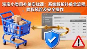 （16239期）淘宝小类目补单实战课：系统解析补单全流程、降权风险及安全操作-中创网-专注创业项目分享_资源整合-糊涂帮