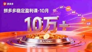 （16413期）拼多多稳定盈利课-10月，强付费SOP+微付费高投产+活动矩阵，单店月入10万+-糊涂帮-专注创业项目分享_资源整合-糊涂帮