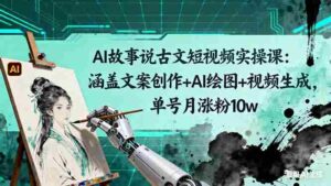 (16369期)AI故事说古文短视频实操课:涵盖文案创作+AI绘图+视频生成,单号月涨粉10w-糊涂帮-专注创业项目分享_资源整合-糊涂帮