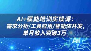 （16517期）AI+赋能培训实操课：需求分析/工具应用/智能体开发，单月收入突破3万-糊涂帮-专注创业项目分享_资源整合-糊涂帮