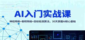 AI入门实战课：神经网络+卷积网络+目标检测算法，30天掌握AI核心基础-糊涂帮-专注创业项目分享_资源整合-糊涂帮